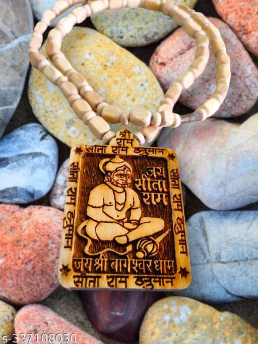 Hanuman Chalisa Yantra Wooden Pendant Mala