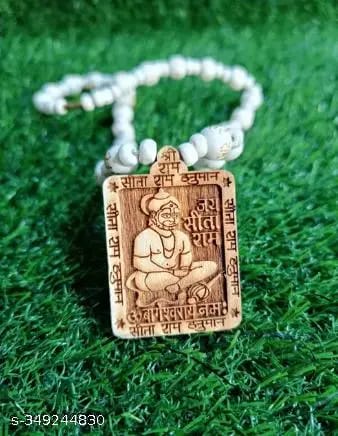 Hanuman Chalisa Yantra Wooden Pendant Mala